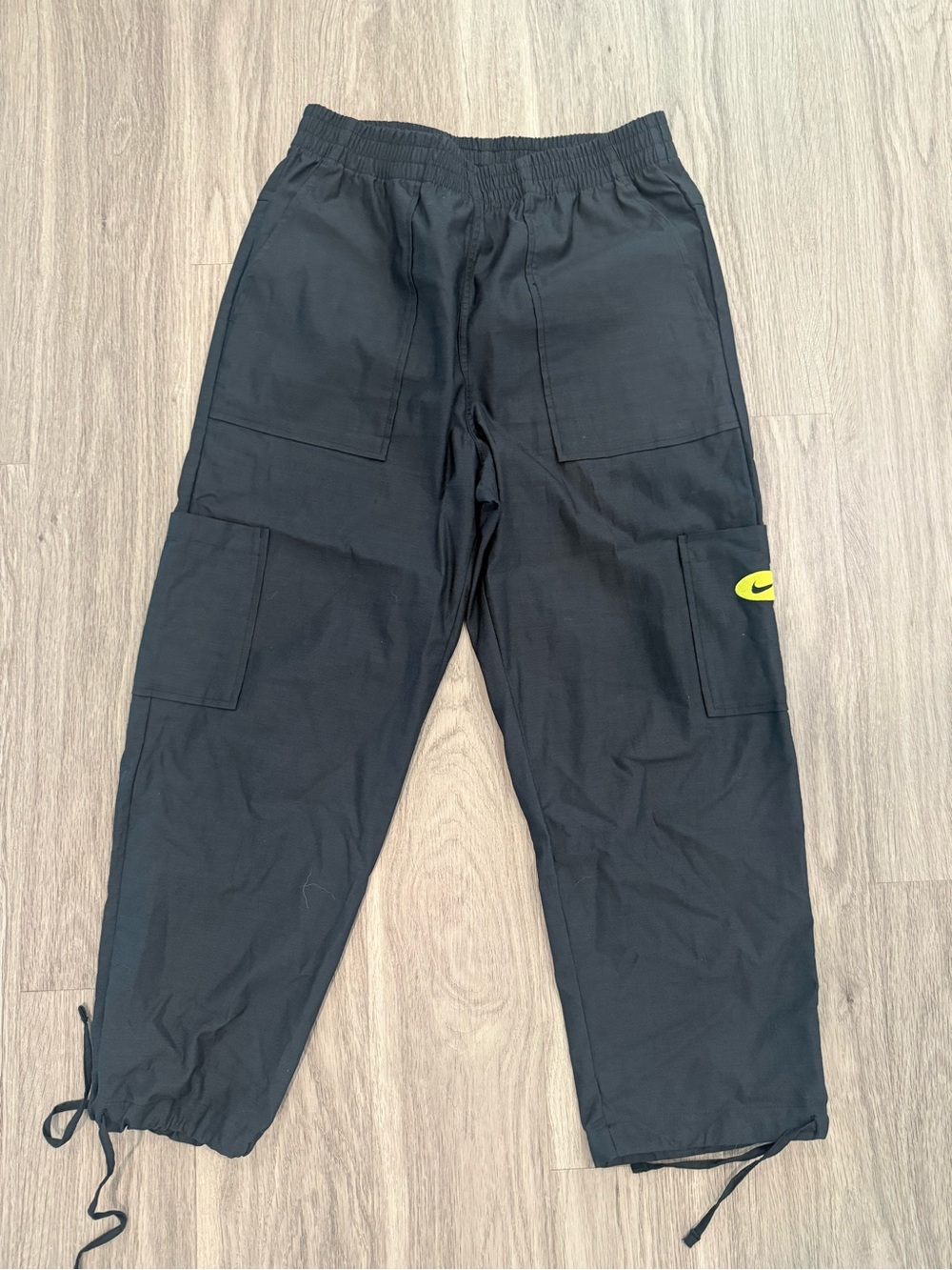 Nike Black Joggers Cargo with Neon Yellow Accent